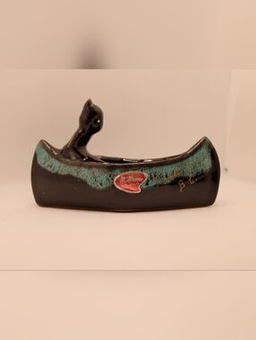 McMaster Pottery Vintage Ceramic Canoe Figurine